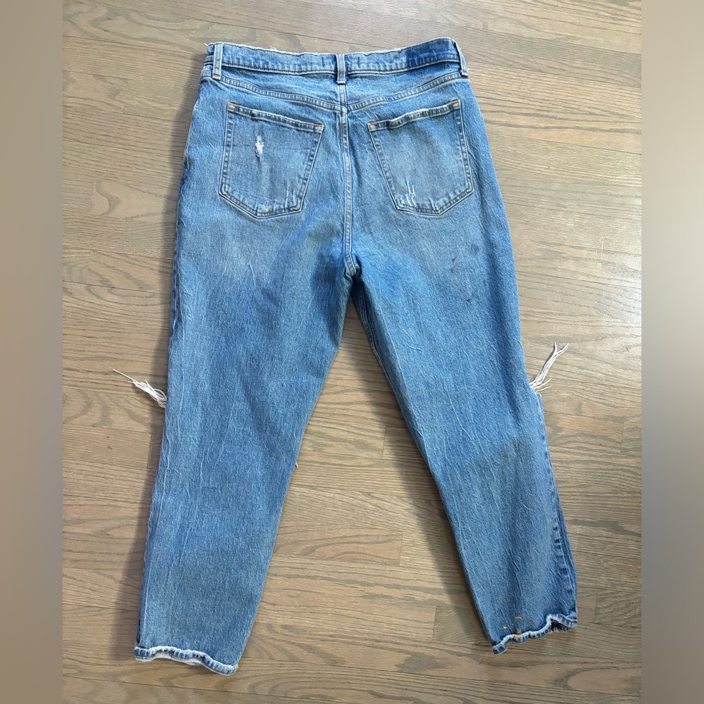 Abercrombie & Fitch 90s Straight High Rise Distressed Jeans Women’s size 16S - Picture 6 of 6